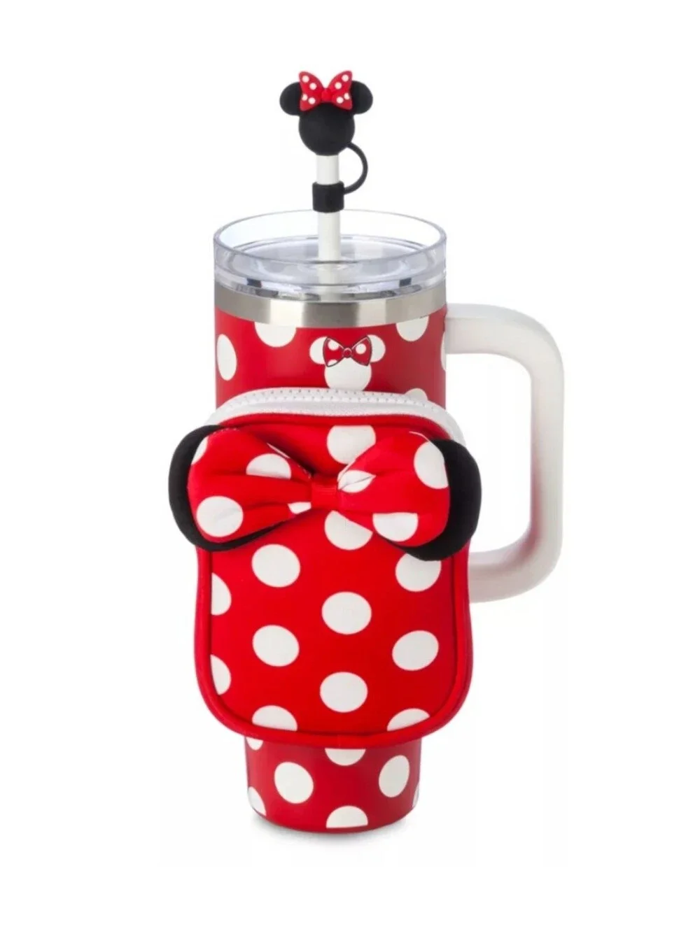 Disney Parks Minnie Mouse Disneyland 30oz Stainless Steel Tumbler with Pouch NEW